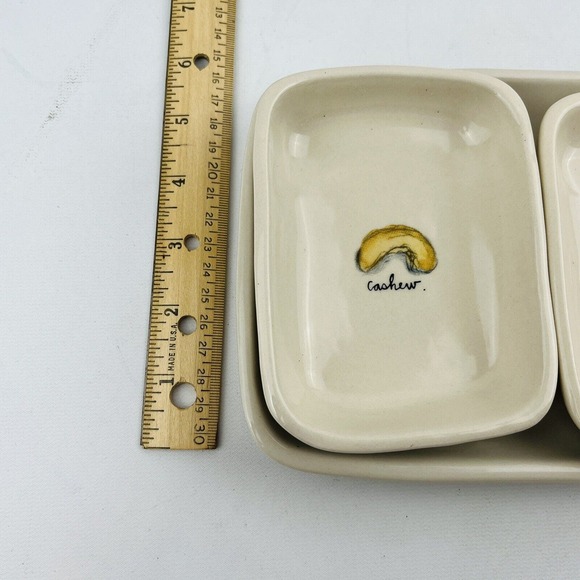 Rae Dunn Nut Dishes & Tray Serving Set of 4 Cashew Pistachio Almond Discontinued - Picture 9 of 9